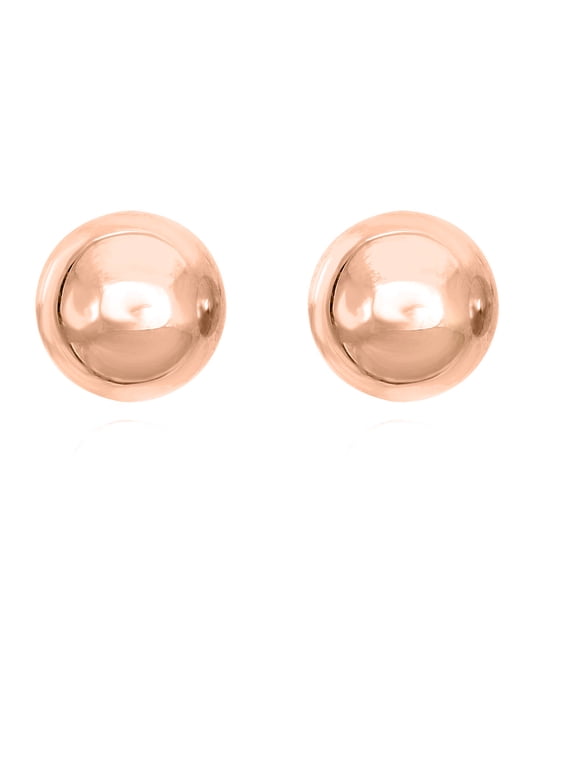 AVORA 10K Rose Gold 8mm Polished Ball Stud Earrings
