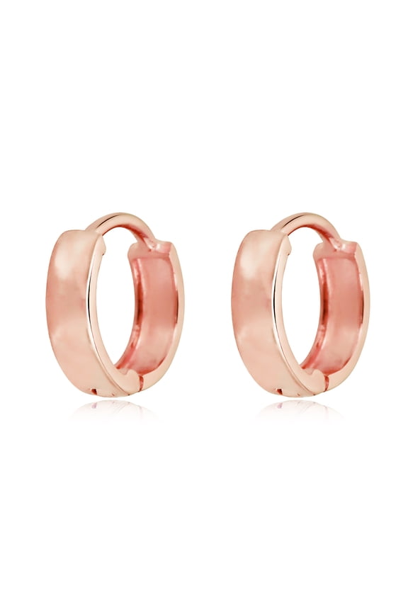 AVORA 10K Rose Gold Classic Huggie Hoop Earrings
