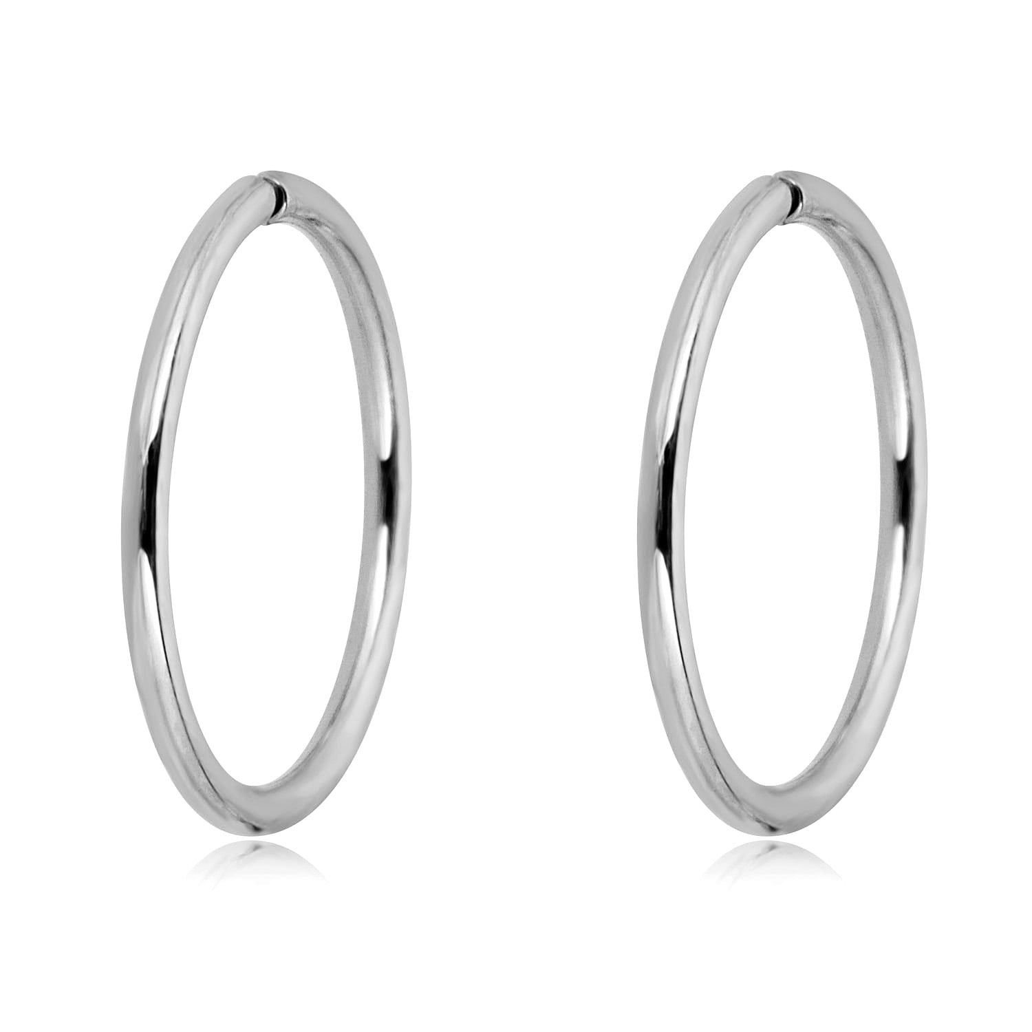 White gold shop 10mm hoop earrings
