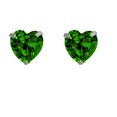 thumbnail image 1 of AVORA 10K White Gold 5mm Heart-shaped Simulated Diamond Cubic Zirconia (CZ) Stud Earrings, 1 of 1