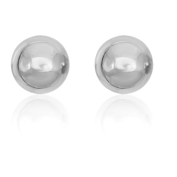 AVORA 10K White Gold 8mm Polished Ball Stud Earrings