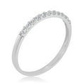 thumbnail image 1 of AVORA 10K White Gold Simulated Diamond CZ Half Eternity Band Stackable Ring  - Size 6, 1 of 5