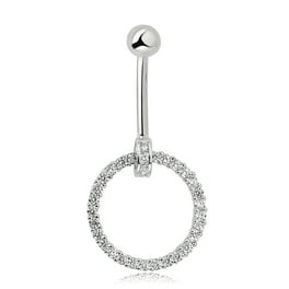 14K Yellow Gold 14 Gauge Dragonfly CZ Belly Navel Ring Body Jewelry 14K Yellow Gold 14 Gauge Dragonfly CZ Belly Navel Ring Body Jewelry