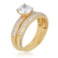 AVORA 10K Yellow Gold 1.25 Carat 2 Row Simulated Diamond CZ Anniversary