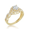 thumbnail image 1 of AVORA 10K Yellow Gold 1 Carat Simulated Diamond CZ Halo Engagement Wedding Anniversary Ring  - Size 8, 1 of 6