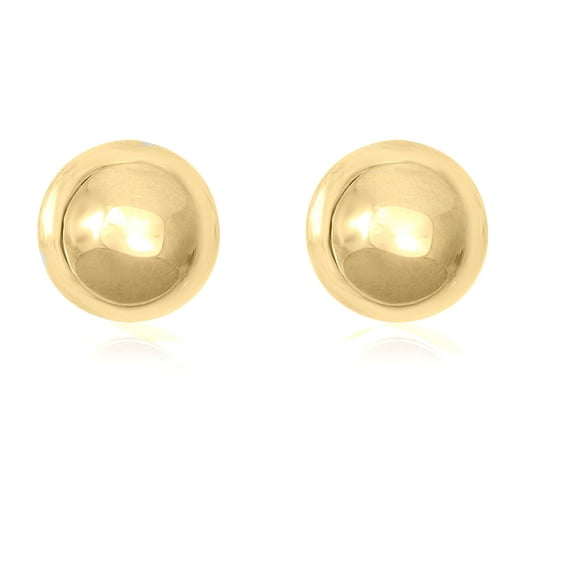 AVORA 10K Yellow Gold 6mm Polished Ball Stud Earrings
