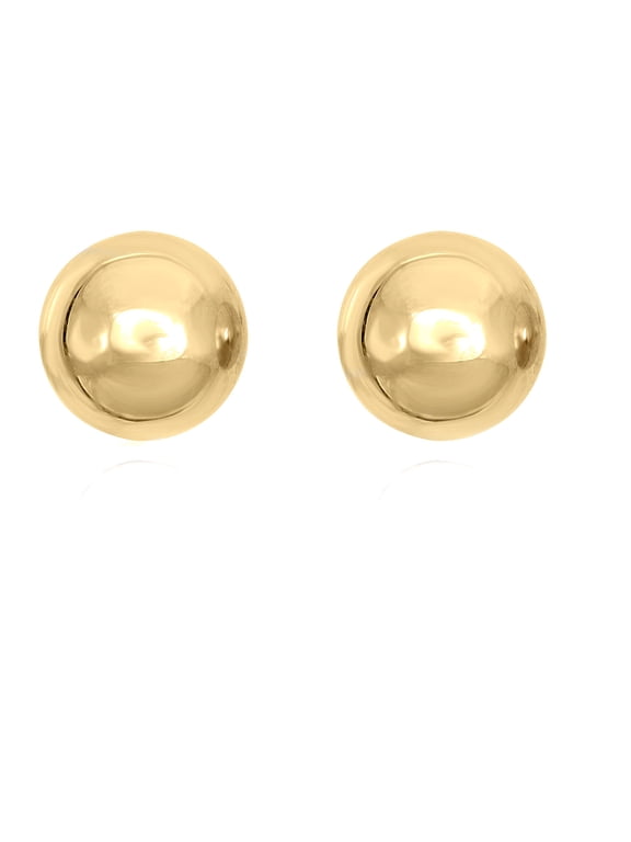 AVORA 10K Yellow Gold 7mm Polished Ball Stud Earrings