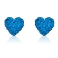 thumbnail image 1 of AVORA 10K Yellow Gold 8mm Blue Heart Crystal Stud Earrings, 1 of 6