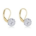 thumbnail image 1 of AVORA 10K Yellow Gold 8mm  Crystal Ball Lever-back Drop Earrings, 1 of 6