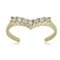 thumbnail image 1 of AVORA 10K Yellow Gold Adjustable Chevron Toe Ring with Simulated Diamond CZ, 1 of 5