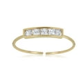 thumbnail image 1 of AVORA 10K Yellow Gold Adjustable Toe Ring with Channel-Set Princess-Cut Simulated Diamond CZ, 1 of 5