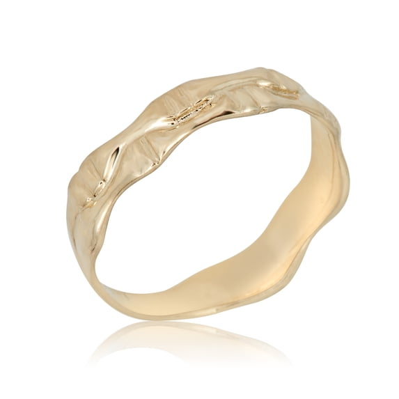 AVORA 10K Yellow Gold Bamboo Textured Ring, Size 3 - Size 3
