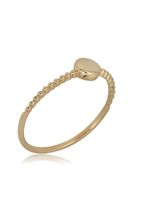 AVORA 10K Yellow Gold Beaded Stackable Midi Knuckle Fashion Ring  - Size 5