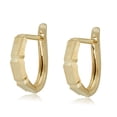 thumbnail image 1 of AVORA 10K Yellow Gold Brick Pattern Huggie Hoop Earrings, 1 of 6