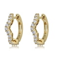 thumbnail image 1 of AVORA 10K Yellow Gold Curved Simulated Diamond CZ Huggie Hoop Earrings, 1 of 6