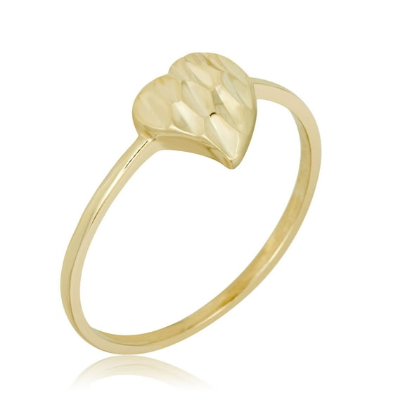 AVORA 10K Yellow Gold Diamond-cut Heart Fashion Ring - Size 7