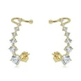 thumbnail image 1 of AVORA 10K Yellow Gold Ear Crawler/ Climber Cuff Simulated Diamond CZ Earrings, 1 of 6