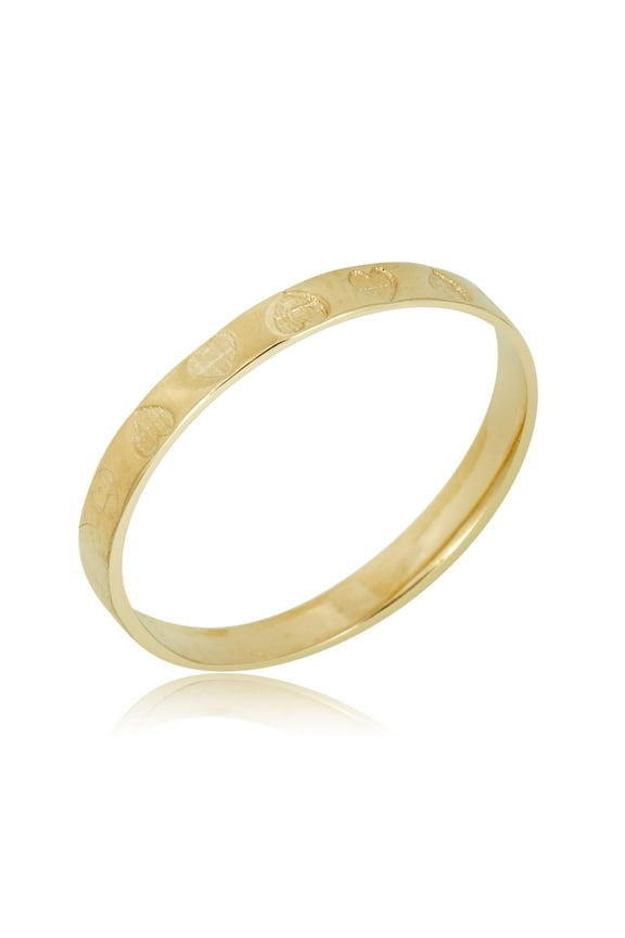 AVORA 10K Yellow Gold Faceted Hearts Stackable Ring - Size 3