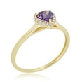 thumbnail image 1 of AVORA 10K Yellow Gold February Birthstone-Genuine Amethyst with Simulated Diamond CZ Heart Halo Fashion Ring  - Size 6.5, 1 of 6