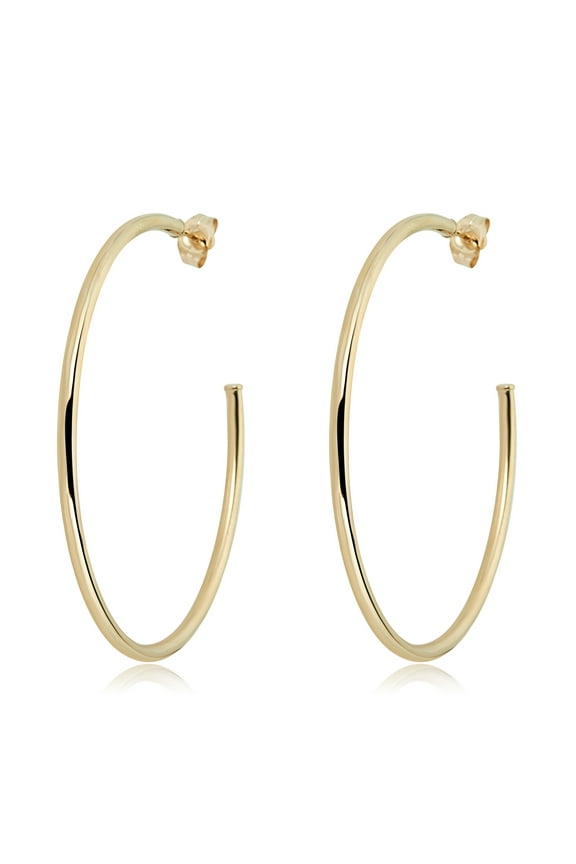 AVORA 10K Yellow Gold Half Hoop Earrings - 50mm