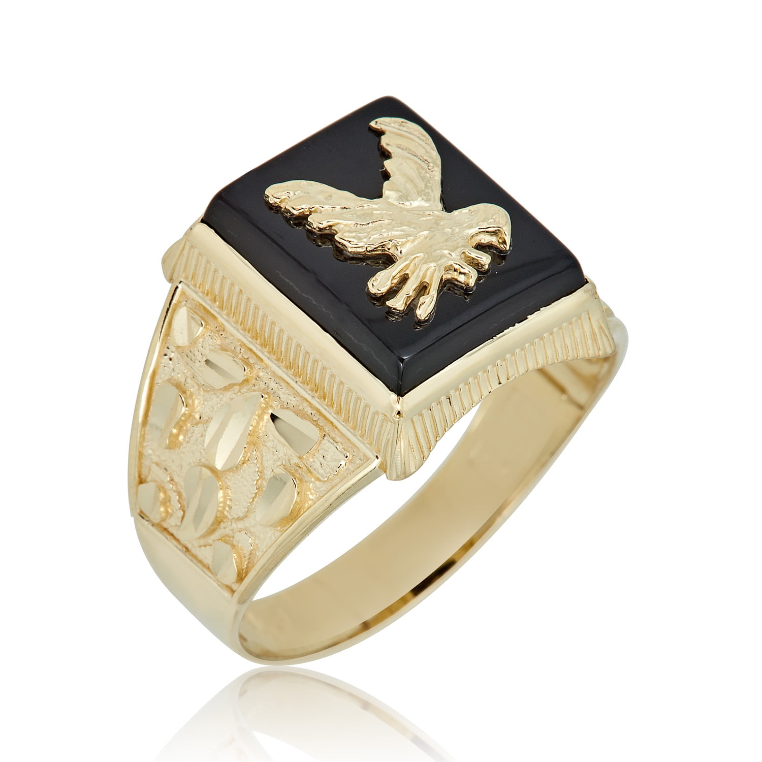 Men's Gold Rings - The Blue Stone Eagle Gold Ring