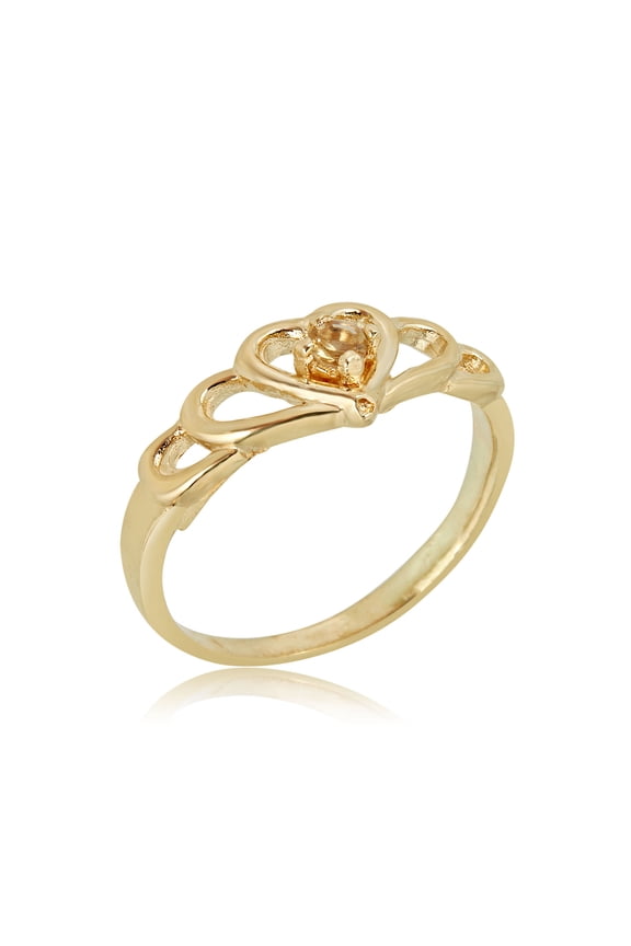 AVORA 10K Yellow Gold November Birthstone-Genuine Citrine Ring, Size 3 - Size 3