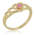 thumbnail image 1 of AVORA 10K Yellow Gold October Birthstone- Pink Sapphire Ring, Size 5  - Size 5, 1 of 5