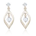 thumbnail image 1 of AVORA 10K Yellow Gold Open Teardrop with Simulated Diamond CZ Dangle Drop Earrings, 1 of 6