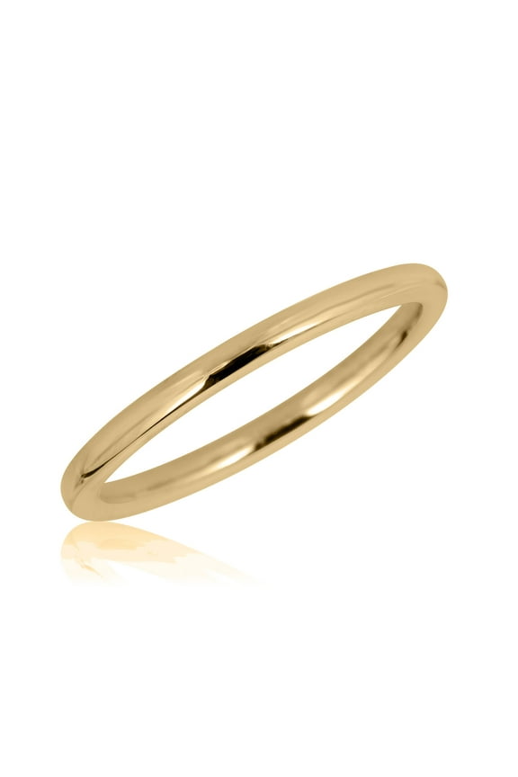 AVORA 10K Yellow Gold Plain Band Stackable Ring - Size 6