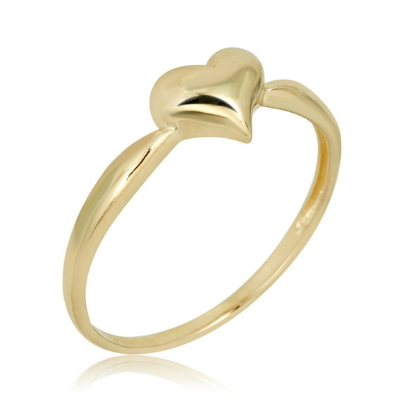 AVORA 10K Yellow Gold Polished Puffed Heart Ring  - Size 7
