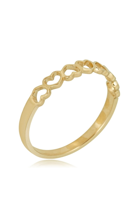 AVORA 10K Yellow Gold Polished Stackable Open Heart Ring - Size 4.5