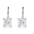 thumbnail image 1 of AVORA 10K Yellow Gold Princess-cut 6mm Simulated Diamond CZ Lever-back Drop Earrings, 1 of 6