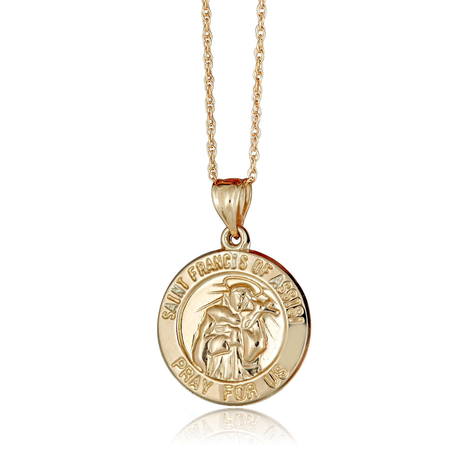 18K Gold Vermeil Saint Francis Necklace – Divine Box