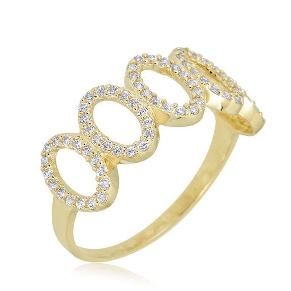 AVORA 10K Yellow Gold Simulated Diamond CZ Oval Loop Fashion Ring - Size 6