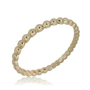 AVORA JEWELRY AVORA 10K Yellow Gold Stackable Midi Graduated Beaded Fashion Ring - Size 5