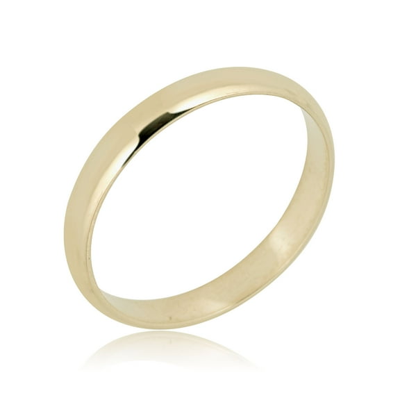 AVORA 10K Yellow Gold Unisex 3mm Highly Polished  Wedding Band Ring  - Size 10