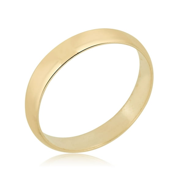 AVORA 10K Yellow Gold Unisex 4mm Highly Polished Wedding Band Ring - Size 5