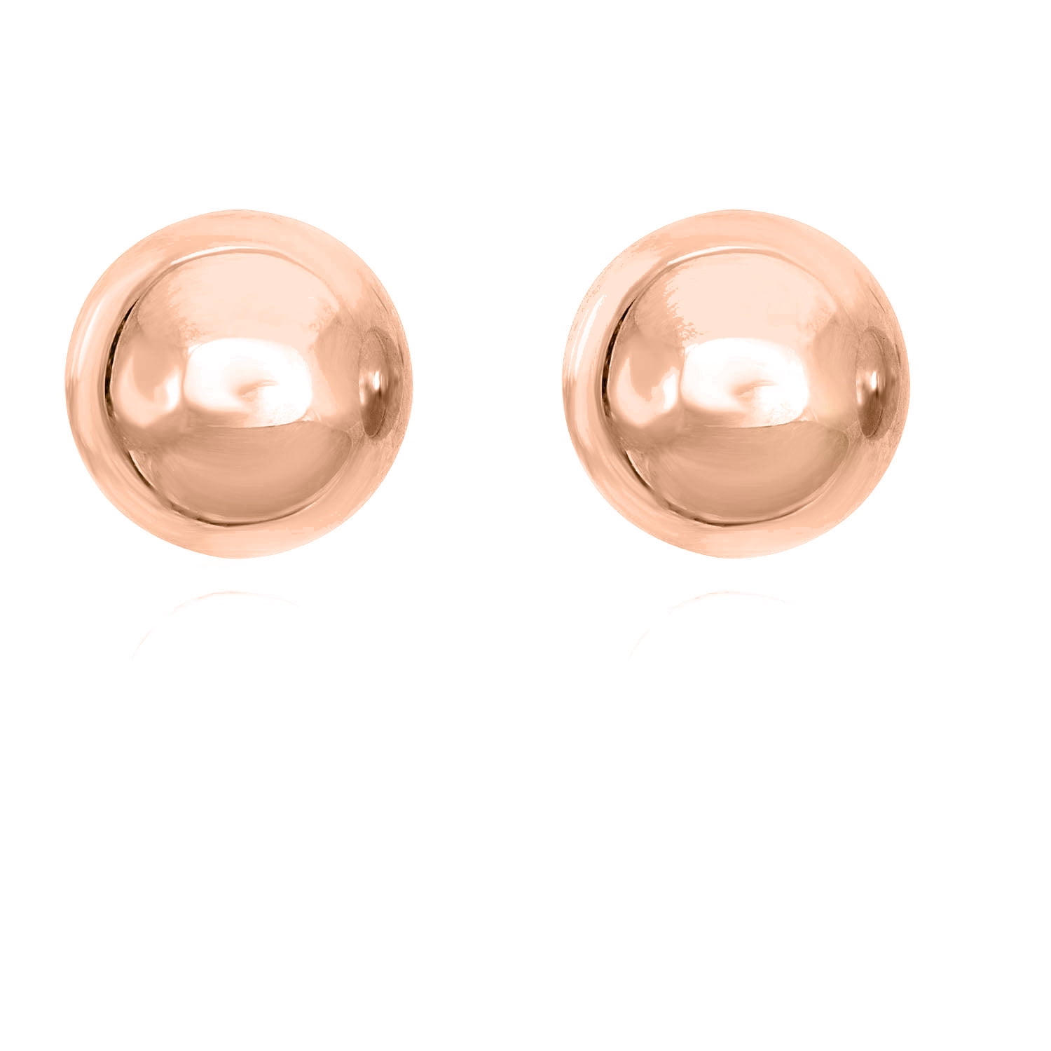 AVORA 14K Rose Gold 8mm Polished Ball Stud Earrings