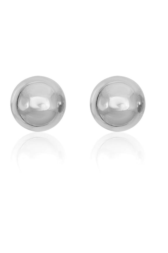 AVORA 14K White Gold 8mm Polished Ball Stud Earrings