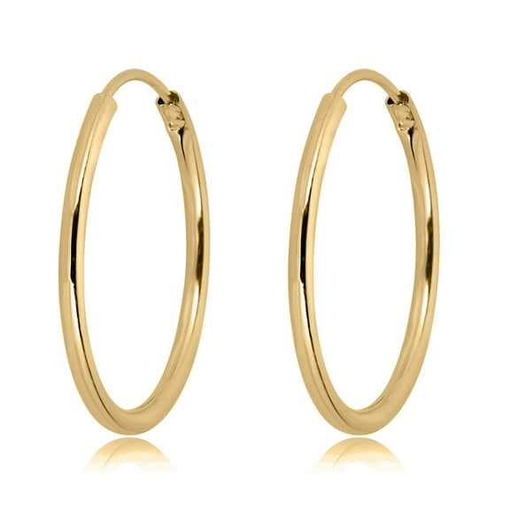 AVORA 14K Yellow Gold Endless Continuous Polished Hoop Earrings