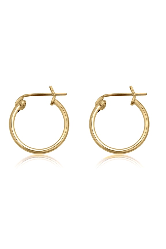 AVORA 14K Yellow Gold-Filled 1.25 mm Thick 13mm Hoop Earrings