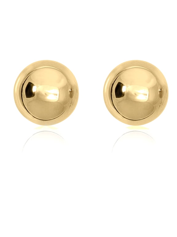 AVORA 14K Yellow Gold 10mm Polished Ball Stud Earrings