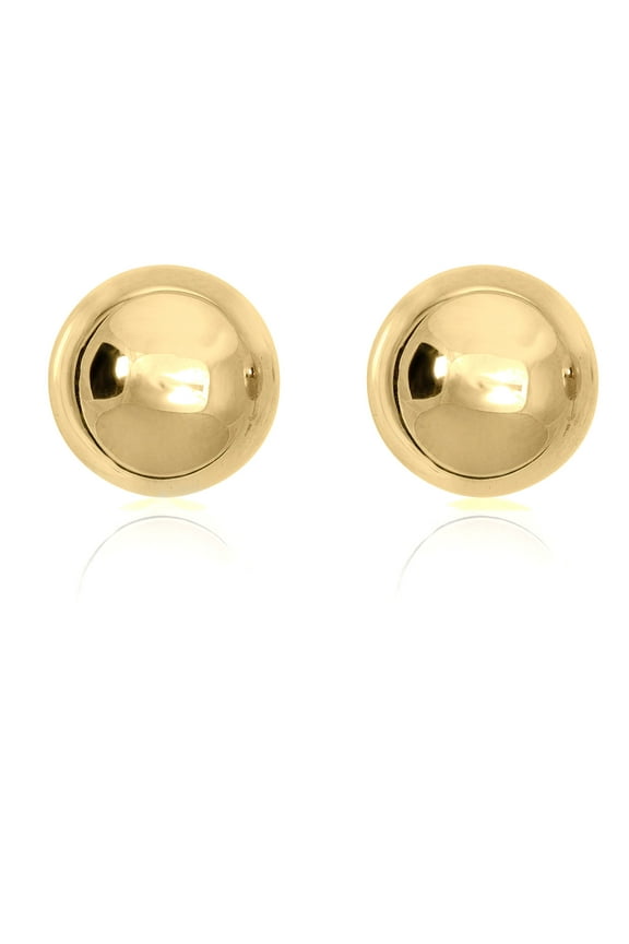 AVORA 14K Yellow Gold 10mm Polished Ball Stud Earrings