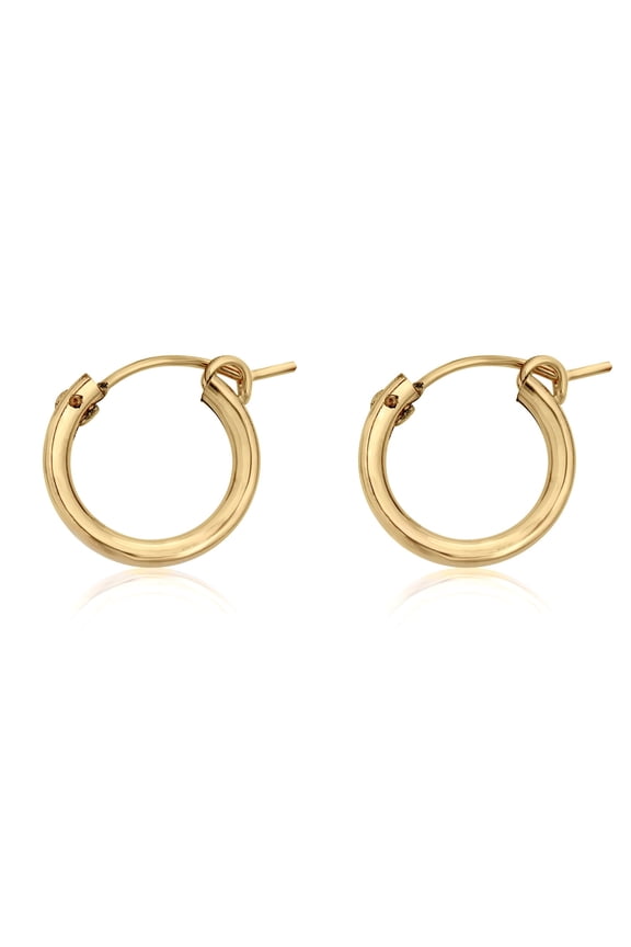 AVORA 14K Yellow Gold-Filled 2.25mm Thick 15mm Hoop Earrings
