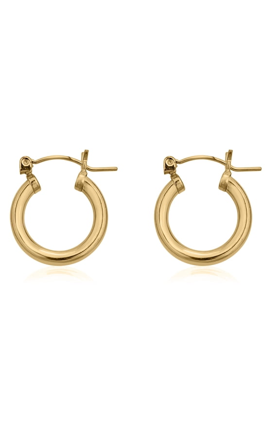 AVORA 14K Yellow Gold-Filled 3MM Thick 17mm Hoop Earrings