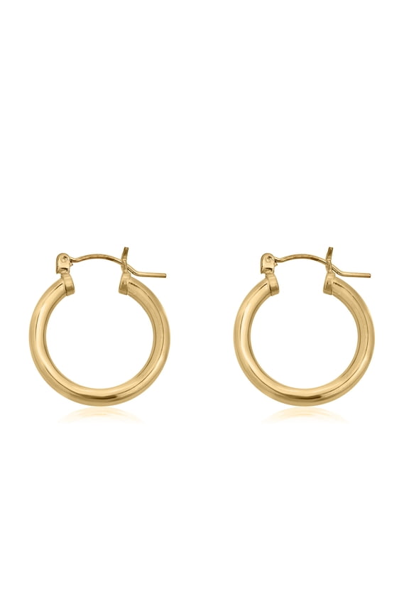 AVORA 14K Yellow Gold-Filled 3MM Thick 21mm Hoop Earrings