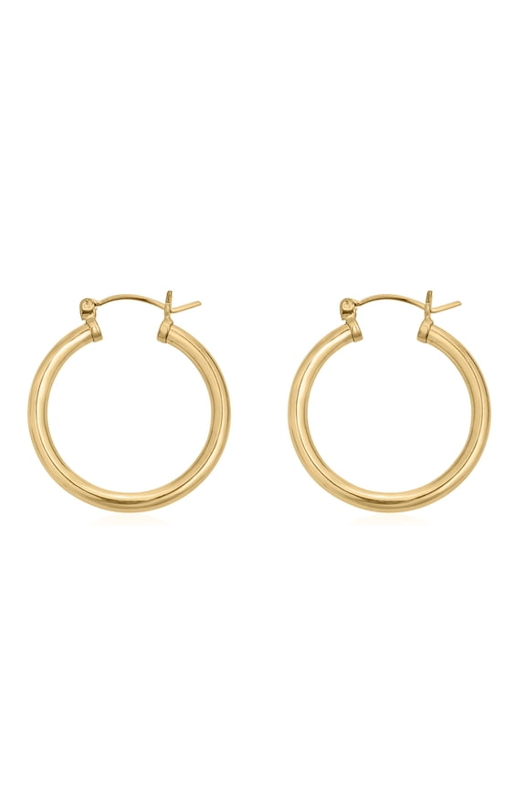 AVORA 14K Yellow Gold-Filled 3MM Thick 50mm Hoop Earrings