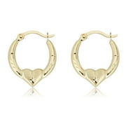 AVORA JEWELRY AVORA 14K Yellow Gold Heart Creole Hoop Earrings
