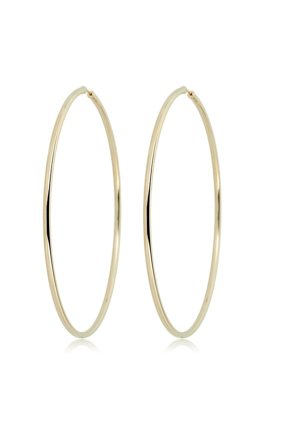 AVORA 14K Yellow Gold Polished Endless Continuous Hoop Earrings