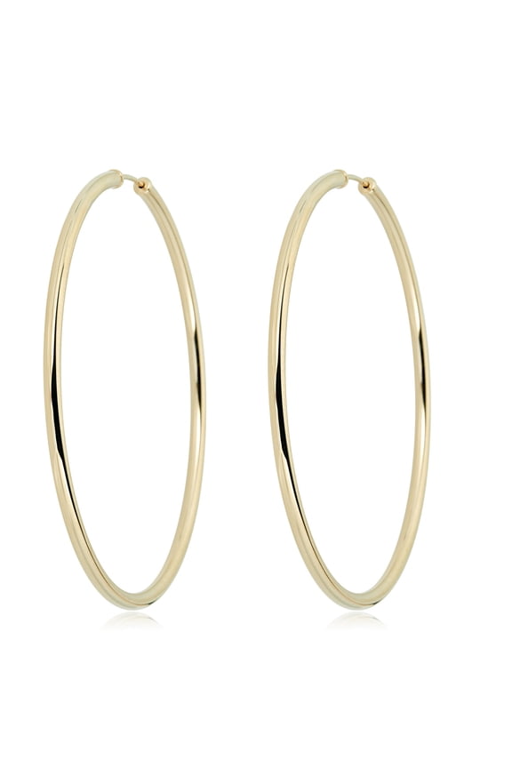 AVORA 14K Yellow Gold Polished Endless Continuous Hoop Earrings